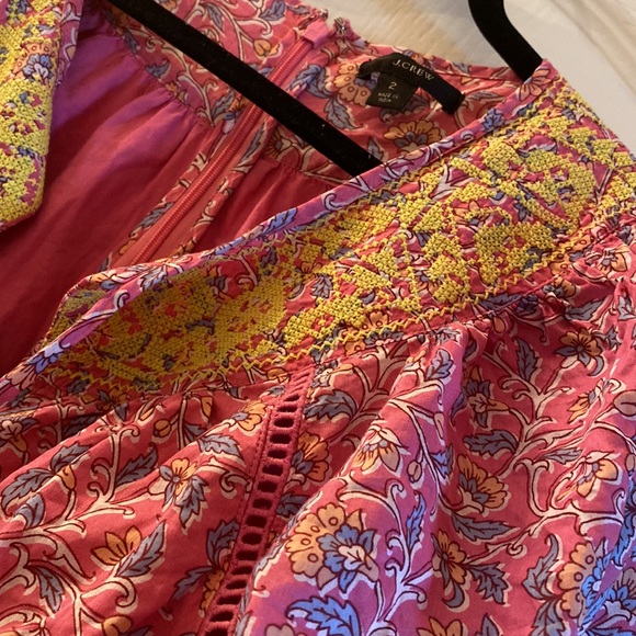 J Crew Organic Cotton Point Sur India Embroidered Boho Long Sleeve Romper - Picture 8 of 15